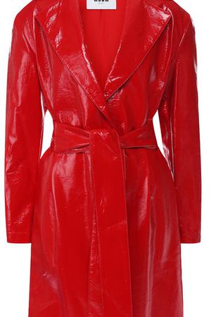 Однотонное пальто с поясом и карманами MSGM MSGM 2542MDC107 184824 купить с доставкой