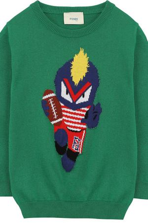 Хлопковый пуловер с принтом Fendi Fendi JMG037/7AH/2A-5A