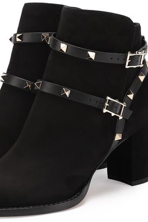 Замшевые ботильоны Valentino Garavani Rockstud с ремешками Valentino Valentino NW2S0A03/CND купить с доставкой