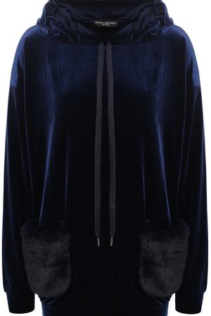 Бархатный пуловер с капюшоном и накладными карманами Pietro Brunelli Pietro Brunelli MA1637/VE0005