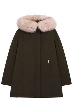 Пуховая парка с меховой отделкой на капюшоне Woolrich Woolrich WKCPS2048/CF40/8-16 купить с доставкой