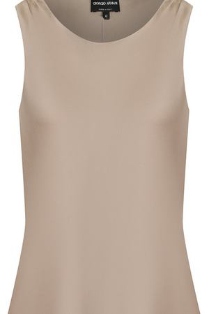 Однотонный шелковый топ с круглым вырезом Giorgio Armani Giorgio Armani WAC30T/WA06C вариант 2 купить с доставкой