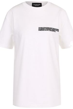 Хлопковая футболка с контрастной надписью CALVIN KLEIN 205W39NYC Calvin Klein 205W39nyc 81WWTB47/C182