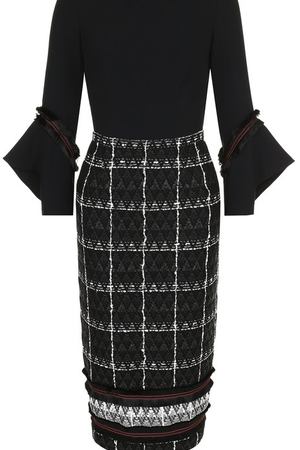 Приталенное платье-миди из смеси хлопка и шерсти Roland Mouret Roland Mouret PW18/S0409/F8076 купить с доставкой