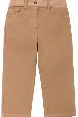 Хлопковые брюки прямого кроя с логотипом бренда No. 21 №21 27 X/K103/8865/26-30 купить с доставкой
