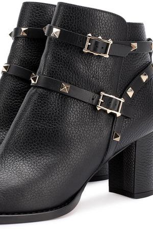 Кожаные ботильоны Valentino Garavani Rockstud на устойчивом каблуке Valentino Valentino ZW2S0A03/VCE купить с доставкой