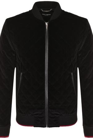 Хлопковый бомбер на молнии с контрастной отделкой Dolce & Gabbana Dolce & Gabbana G9LN0T/FUVG7