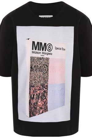 Хлопковая футболка свободного кроя с принтом Mm6 MM6 Maison Margiela S52GC0075/S23082 купить с доставкой