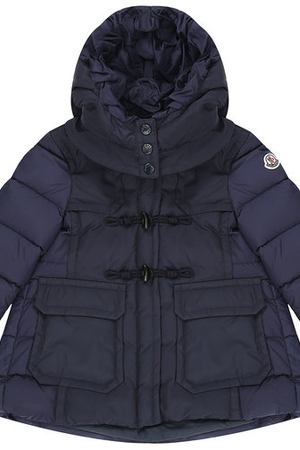 Стеганый пуховик с капюшоном и накладными карманами Moncler Enfant Moncler C2-954-49384-85-68352/4-6A