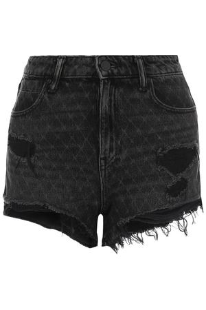 Джинсовые шорты с потертостями Denim X Alexander Wang Alexander Wang 4D994116AD купить с доставкой