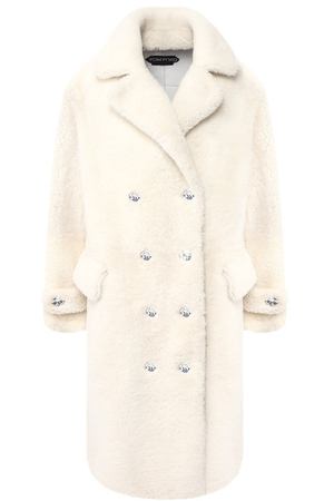 Двубортное пальто из овчины Tom Ford Tom Ford CPF656-FUX085 купить с доставкой
