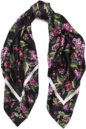 Шелковый платок с цветочным принтом Escada Escada 5027184