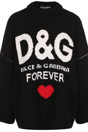 Кашемировый пуловер свободного кроя с декоративной вышивкой Dolce & Gabbana Dolce & Gabbana FX274T/JAWHB