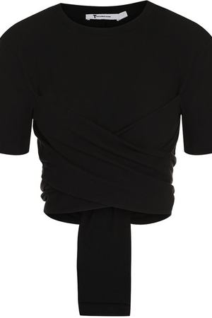 Однотонный хлопковый кроп-топ T by Alexander Wang T by Alexander Wang 4C481119B0 купить с доставкой