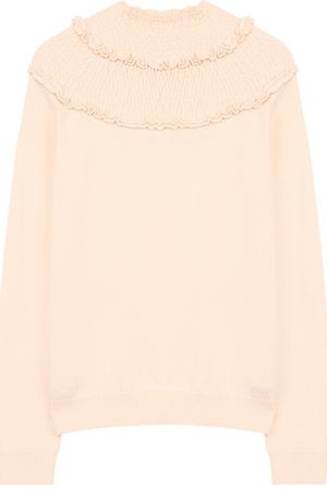 Водолазка из хлопка и кашемира с фактурной отделкой и оборками Chloé Chloe C15224/14A