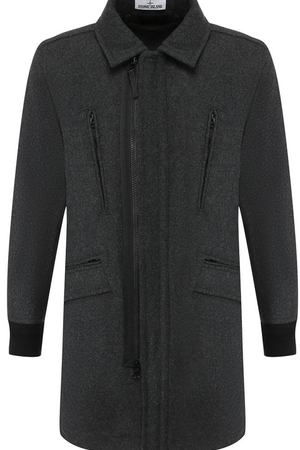 Шерстяное пальто прямого кроя на молнии Stone Island Stone Island 691571030 вариант 2 купить с доставкой