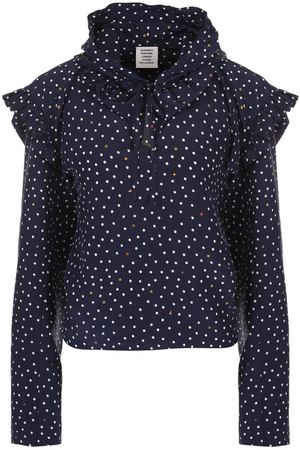 Шелковая блуза с оборками и принтом Vetements Vetements WSS18SH10 купить с доставкой