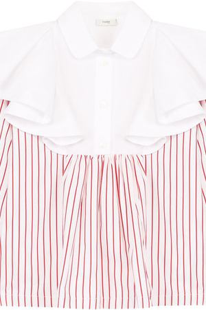 Хлопковая блуза в полоску с оборками Fendi Fendi JFC031/A19K/6A-8A