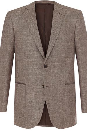 Однобортный пиджак из смеси шерсти и кашемира с шелком Brioni Brioni RG04/06AN2/DRESSAGE/2 купить с доставкой