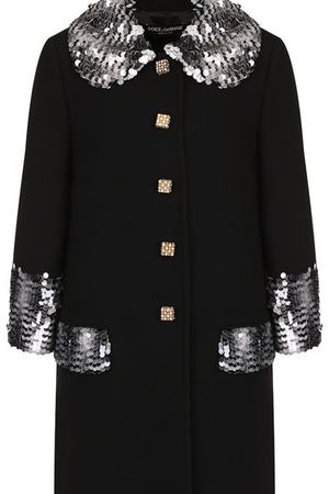 Шерстяное пальто с декоративной отделкой Dolce & Gabbana Dolce & Gabbana F0U83Z/FU2TZ купить с доставкой