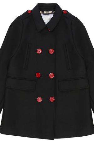 Двубортное пальто с контрастными пуговицами Burberry Burberry 4055514 вариант 2