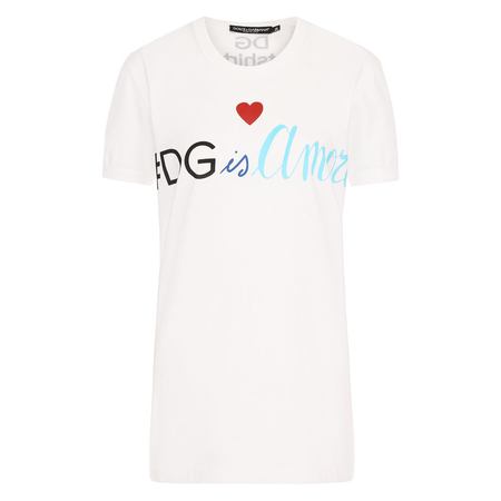 Хлопковая футболка с круглым вырезом и логотипом бренда Dolce & Gabbana Dolce & Gabbana F8H50T/FH7V4