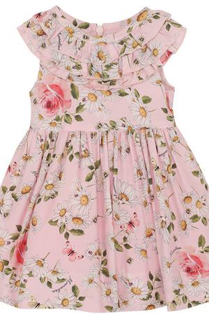 Платье из вискозы с принтом и оборками Monnalisa Monnalisa 311922 вариант 2 купить с доставкой