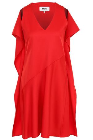 Однотонное мини-платье с оборками Mm6 MM6 Maison Margiela S52CT0281/S47848 купить с доставкой