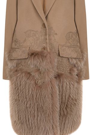 Пальто из смеси шерсти и кашемира с отделкой из меха лисы Givenchy Givenchy 17A0605058 вариант 3 купить с доставкой