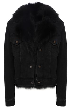 Джинсовая куртка с меховой подстежкой Saint Laurent Saint Laurent 532949/YR960 вариант 3