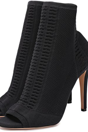 Текстильные ботильоны Vires с открытым мысом Gianvito Rossi Gianvito Rossi G50925.15RIC.KNI купить с доставкой