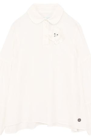 Блуза свободного кроя из вискозы и шелка с брошью Lanvin Lanvin 4H5560/HF060/6-9