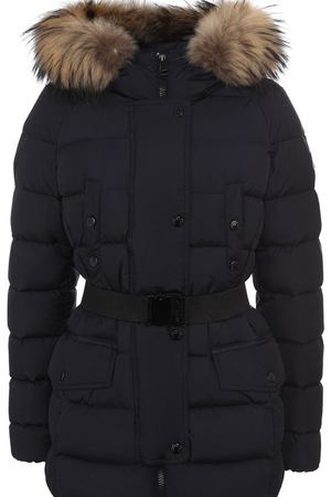 Стеганый пуховик с поясом и меховой отделкой капюшоном Moncler Moncler C2-093-46877-25-68065 вариант 2