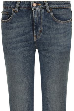 Укороченные расклешенные джинсы с потертостями Saint Laurent Saint Laurent 527662/YC868