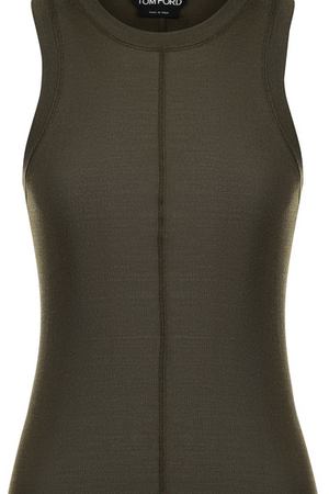 Приталенный шелковый топ с круглым вырезом Tom Ford Tom Ford TSJ199-FAX290 вариант 2
