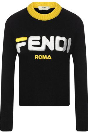Пуловер из смеси шерсти и кашемира с логотипом бренда Fendi Fendi FZY686 A5QH купить с доставкой