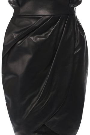 Кожаная мини-юбка с завышенной талией Versace Versace A80985/A227281 вариант 2