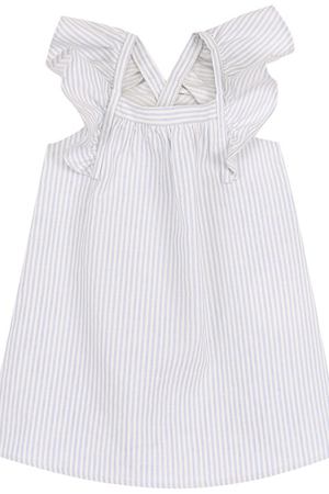 Платье из смеси хлопка и льна с открытыми плечами Chloé Chloe C02191/3M-18M вариант 2 купить с доставкой