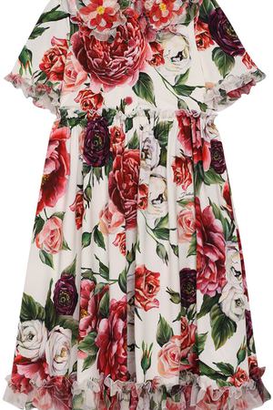 Платье из смеси вискозы и шелка с завышенной талией и аппликацией Dolce & Gabbana Dolce & Gabbana L59D71/FSRJV/8-14