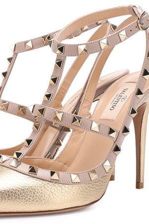 Туфли Valentino Garavani Rockstud из металлизированной кожи на шпильке Valentino Valentino NW2S0393/VIW купить с доставкой