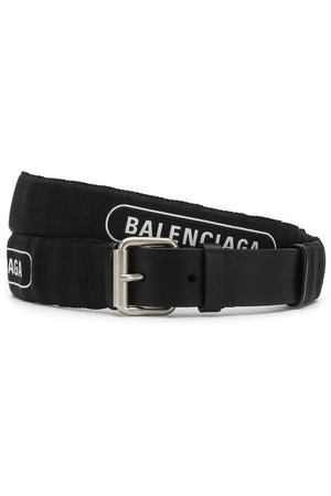 Хлопковый ремень с логотипом бренда и кожаной отделкой Balenciaga Balenciaga 533715/0JR22