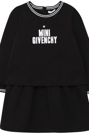 Хлопковое платье с логотипом бренда Givenchy Givenchy H02031/9M-18M