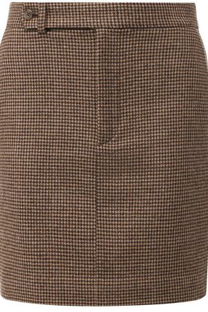 Шерстяная мини-юбка с принтом Polo Ralph Lauren Polo Ralph Lauren 211718589 купить с доставкой