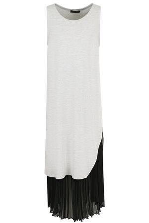 Платье-миди с контрастной плиссированной вставкой Yohji Yamamoto Yohji Yamamoto YE-K72-044