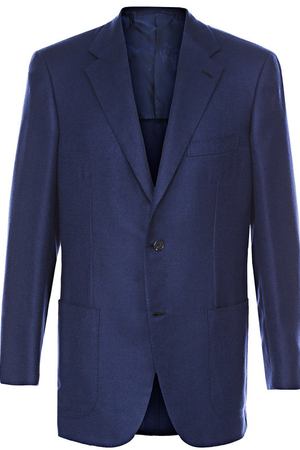 Однобортный пиджак из смеси кашемира и шелка Brioni Brioni RGH0/P6313/PARLAMENT0/2 вариант 2