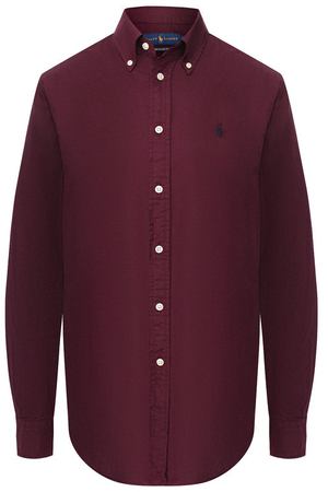 Однотонная хлопковая блуза прямого кроя Polo Ralph Lauren Polo Ralph Lauren 211684063 вариант 2 купить с доставкой