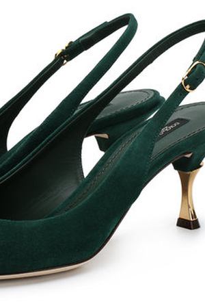 Замшевые туфли Cardinale с открытым задником на каблуке kitten heel Dolce & Gabbana Dolce & Gabbana CG0290/A1275