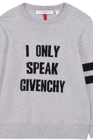 Пуловер из хлопка и кашемира с надписью Givenchy Givenchy H25049