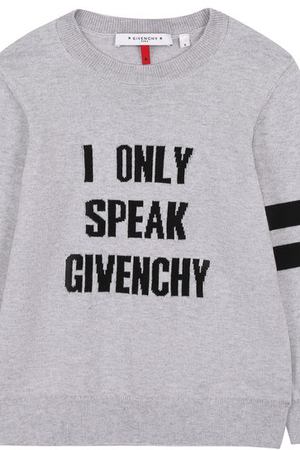 Пуловер из хлопка и кашемира с надписью Givenchy Givenchy H25049 купить с доставкой