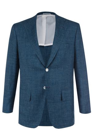Однобортный пиджак из смеси шелка и кашемира со льном Kiton Kiton UG81K06P46 вариант 2